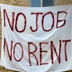 No Job No Rent sign