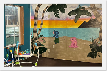 Beach mural at C's Daycare