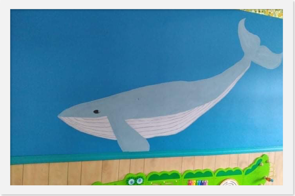 Whale mural at C's Daycare