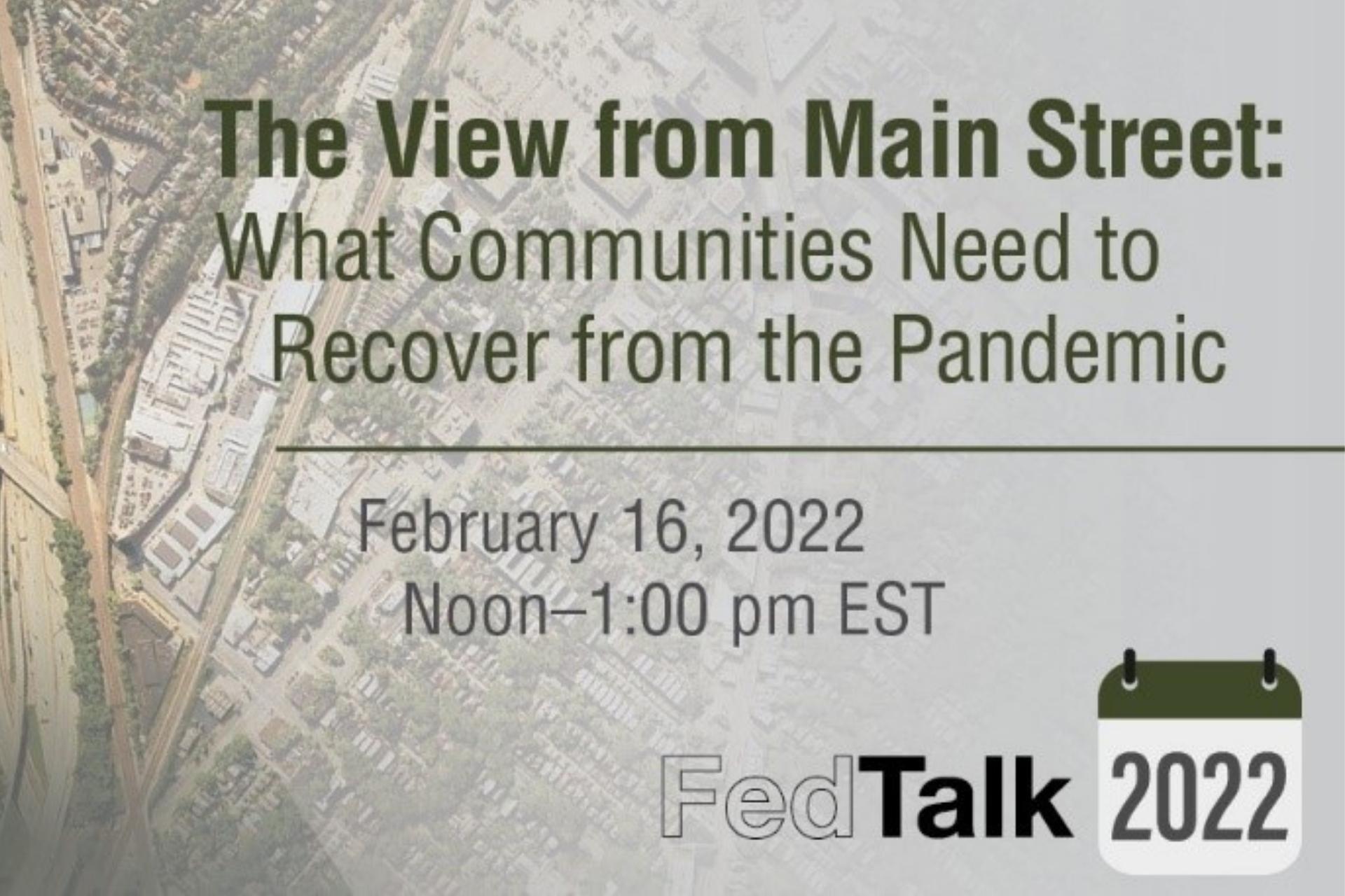 View from Main Street: What Communities Need to Recover from the Pandemic