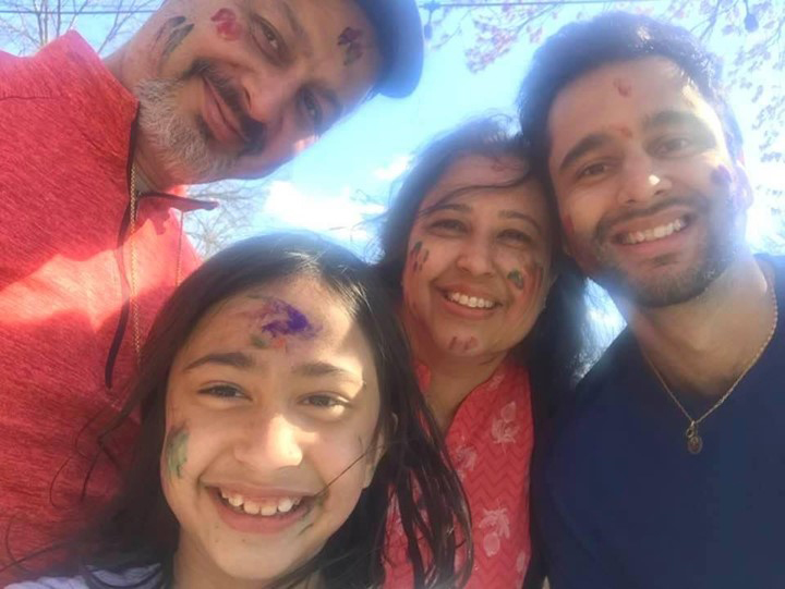 Neelu Panth and her family celebrate Holi