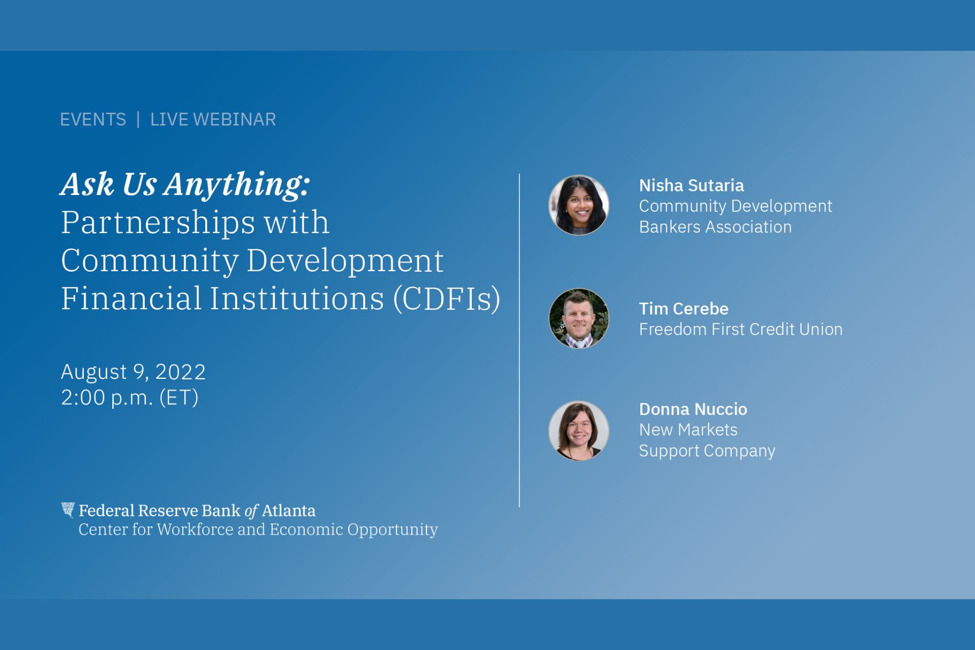 Ask Us Anything: Partnerships with Community Development Financial Institutions (CDFIs)