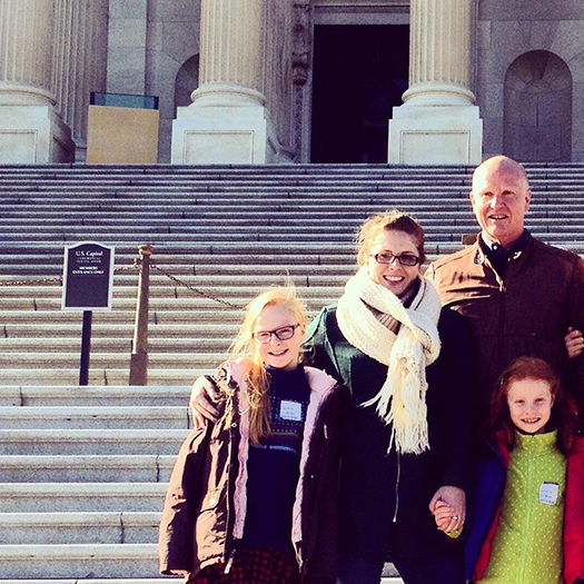Charly van Dijk with family on Capitol steps