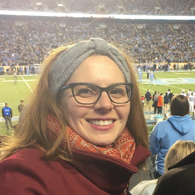 Charly van Dijk at a game during her MBA program