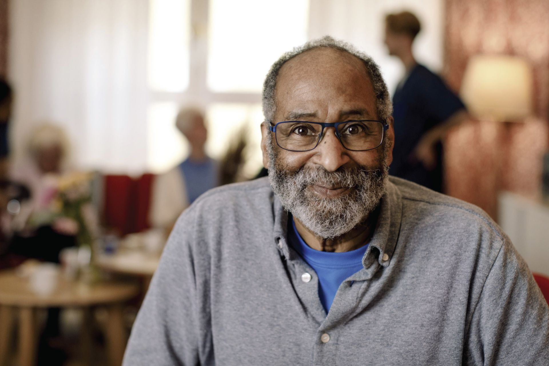 Senior African-American man in senior living home