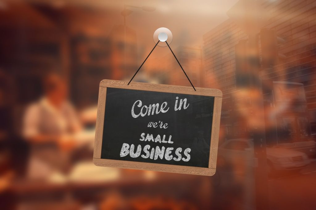 Come In: Small Business sign