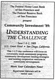 FRB SF Community Investment '89 newsletter cover