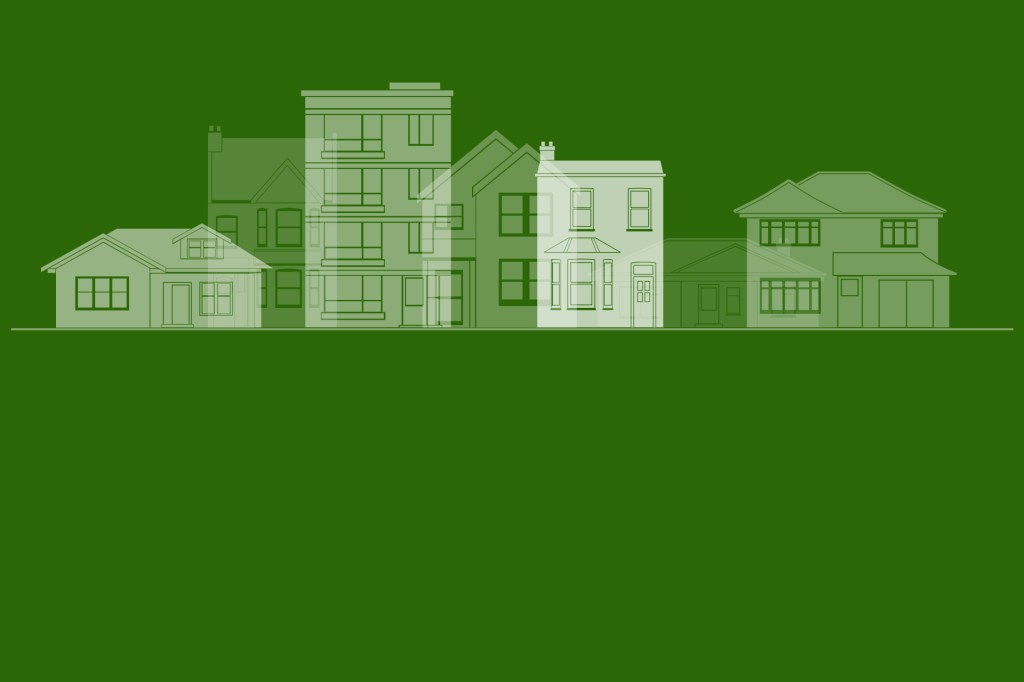 Housing illustration on green background