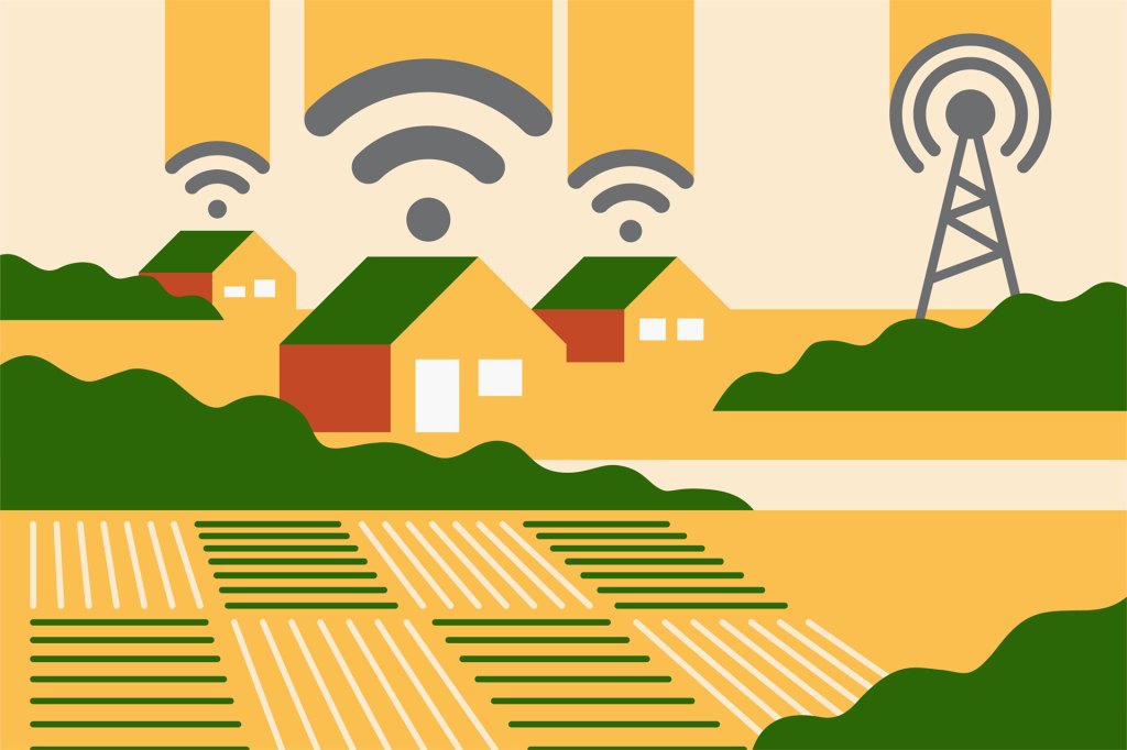 Illustration of broadband in rural America