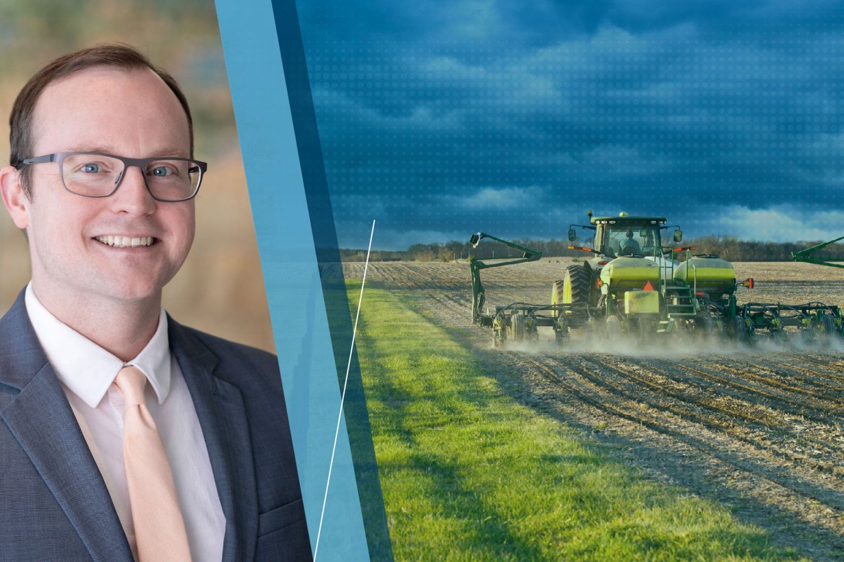 Joe Mahon pictured left, tractor plowing a field on the left