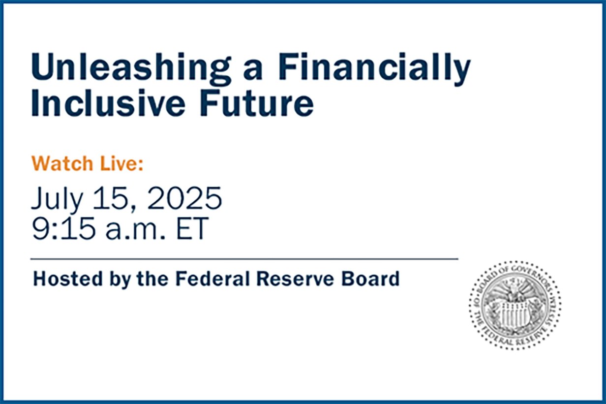 YouTube banner promoting the Live Stream of the Unleashing a Financially Inclusive Future event.