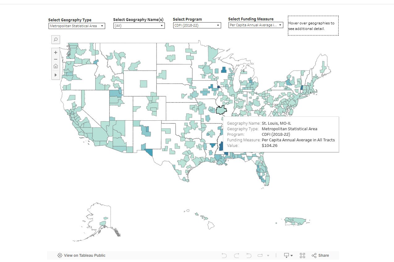 An interactive tool maps the community development funding landscape