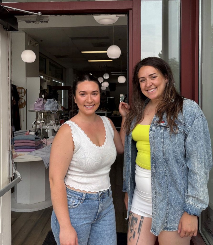 Emily and Elaina Kovach outside their storefront