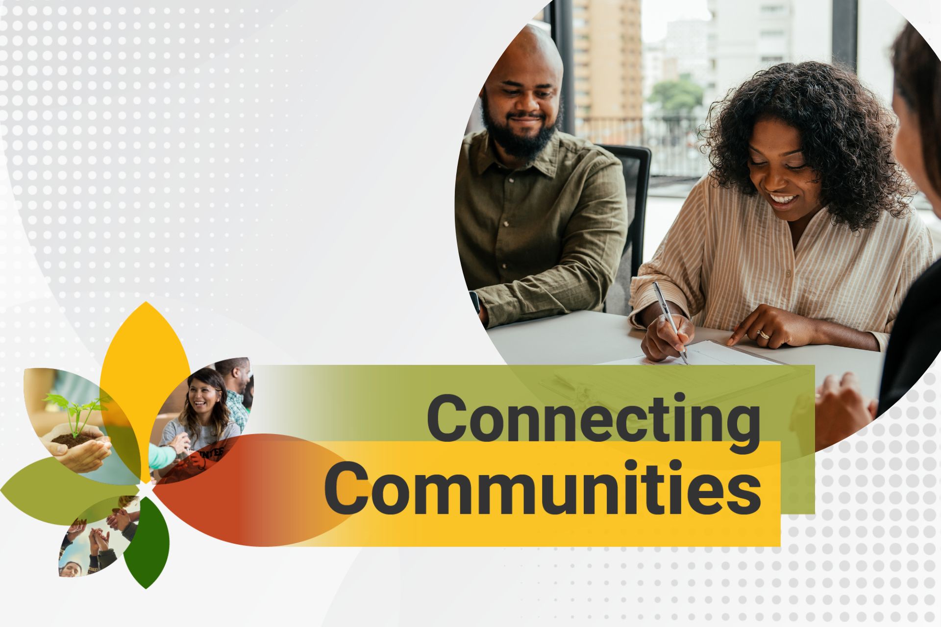 Three people sitting at a table working on a business plan