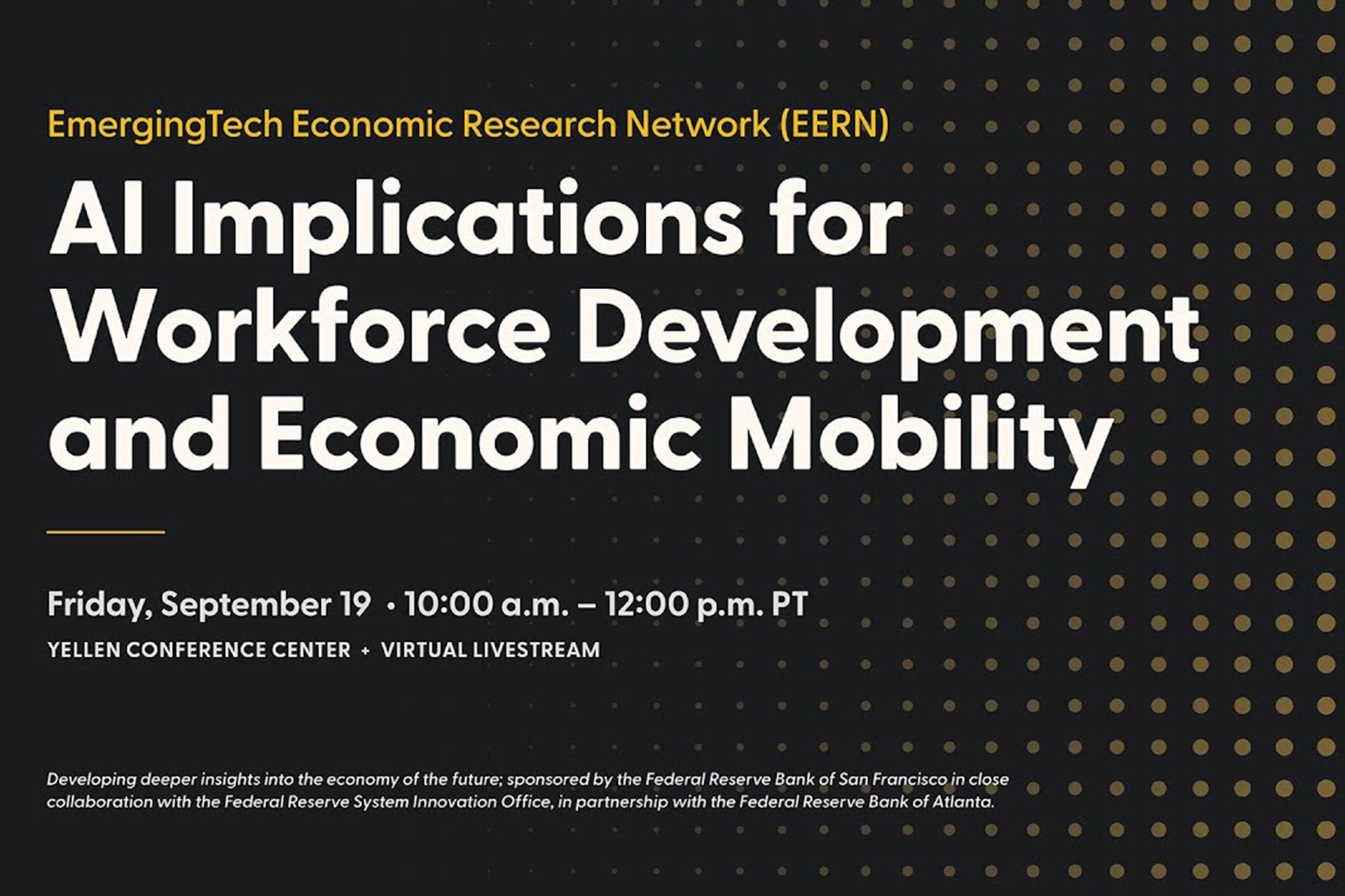 YouTube thumbnail for AI Implications event on September 19