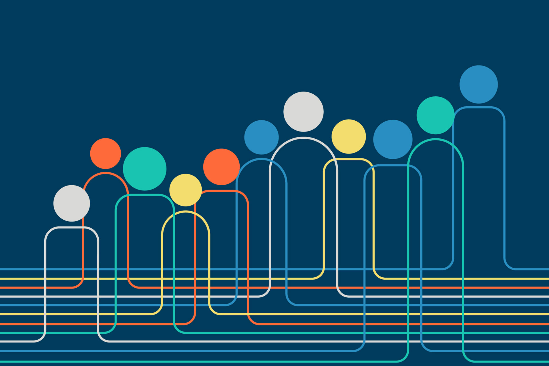 Diversity vector illustration, minimalism geometry design, color banner