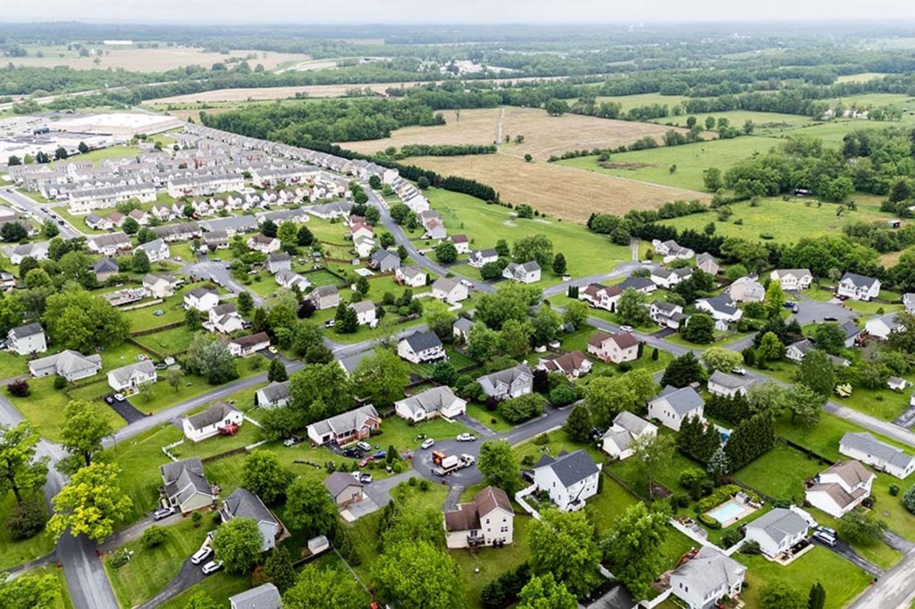 Aerial shot of Ranson, WV