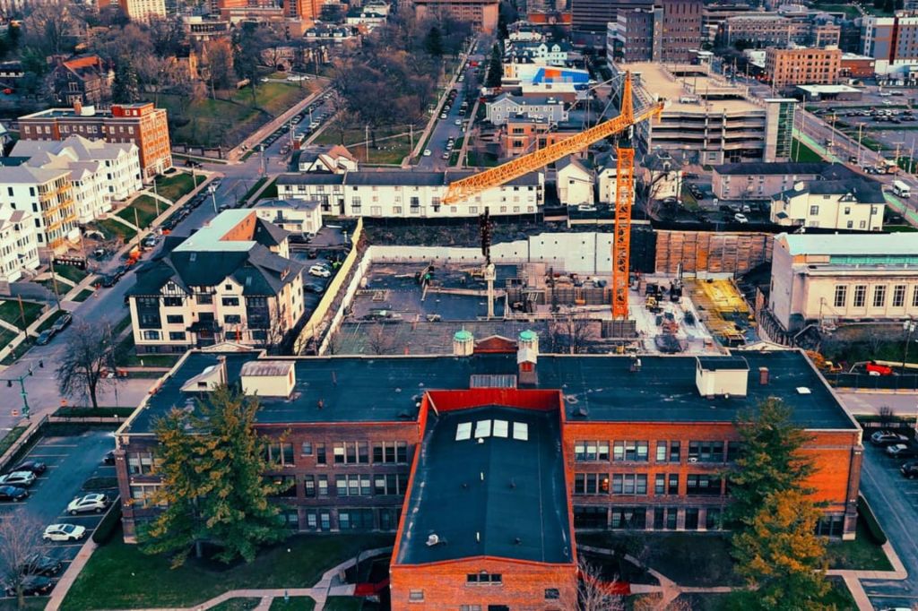 Image of a development taking place in a urban community